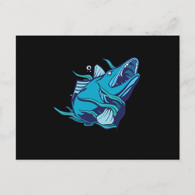 Pike perch fish postcard (Front)