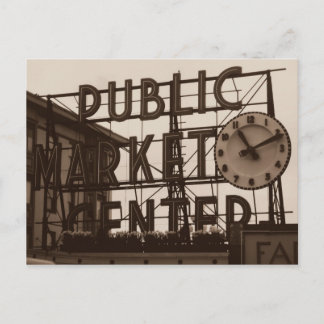 Pike Place Market, Seattle postcard, vintage style Postcard