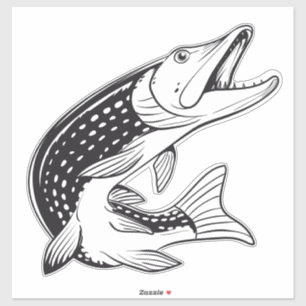 Pike Sticker - Pike fishing Stickers - Fisher