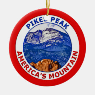 Pikes Peak America's Mountain Ceramic Ornament