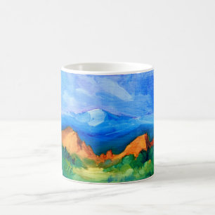 Pikes Peak and Garden of the Gods in vivid colour Coffee Mug