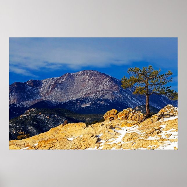 Pikes Peak and Lone Tree Poster (Front)