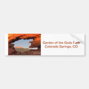 Pikes Peak and Moon Framed by Sandstone Bumper Sticker