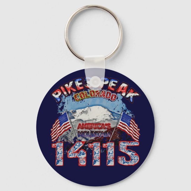 Pikes Peak Colorado America's Mountain 14115 Key Ring (Front)