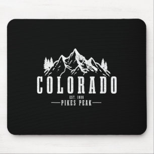 Pikes Peak Colorado Est. 1806 Vintage Mountains Us Mouse Pad