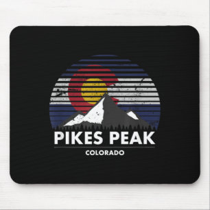 Pikes Peak Colorado Flag - Mountain Adventure Mouse Pad