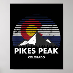 Pikes Peak Colorado Flag - Mountain Adventure Poster