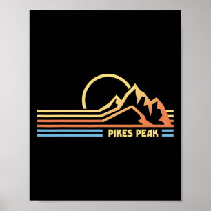 Pikes Peak Colorado Hiking Hiker Climbing Poster