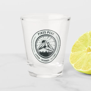 Pikes Peak Colorado Hiking Skiing Travel Shot Glass