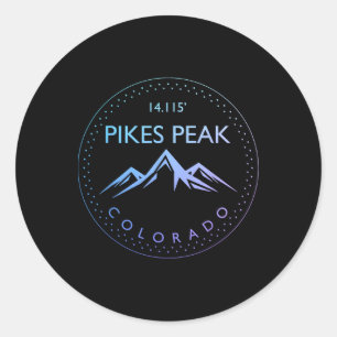 Pikes Peak Colorado Rocky Mountains Climbing Souve Classic Round Sticker