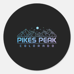 Pikes Peak Colorado Rocky Mountains Climbing Souve Classic Round Sticker
