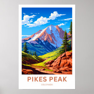 Pikes Peak Colorado Travel Print