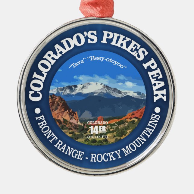 Pikes Peak Metal Ornament (Front)