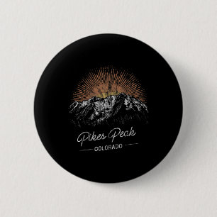 Pikes Peak Mountains Colorado Hiking Outdoors Vint 6 Cm Round Badge