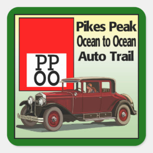 Pikes Peak Ocean to Ocean Auto Trail Square Sticker