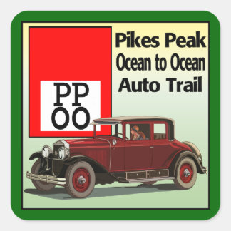Pikes Peak Ocean to Ocean Auto Trail Square Sticker