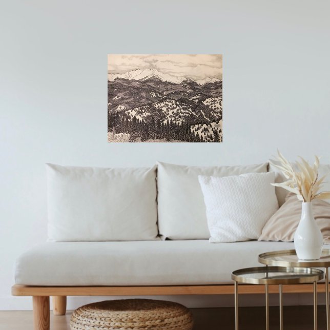 Pikes Peak Pen/Pencil Illustration Poster (Creator Uploaded)