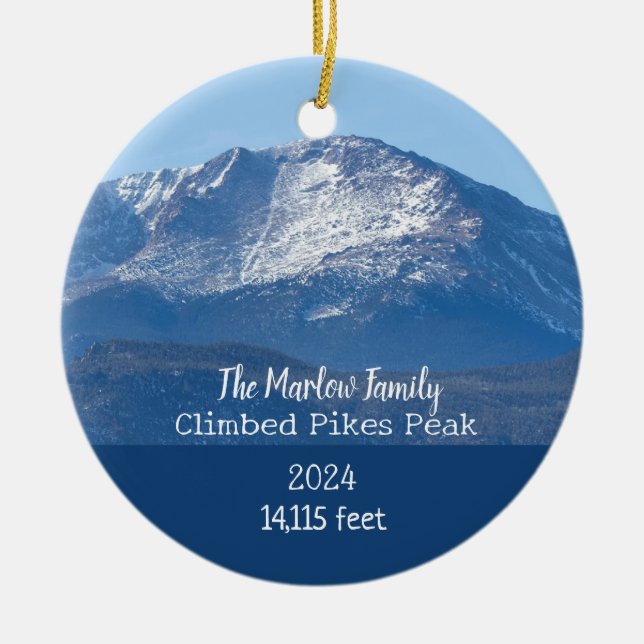 Pikes Peak Personalised Ornament (Front)