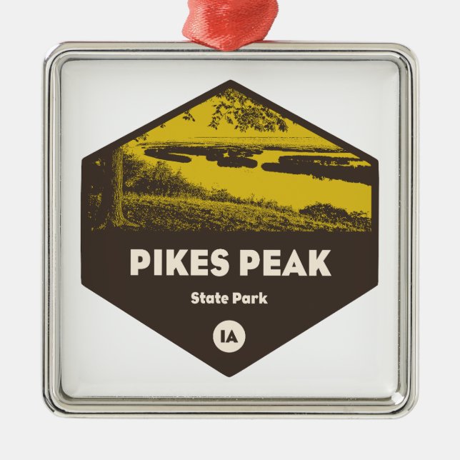 Pikes Peak State Park Iowa Metal Ornament (Front)