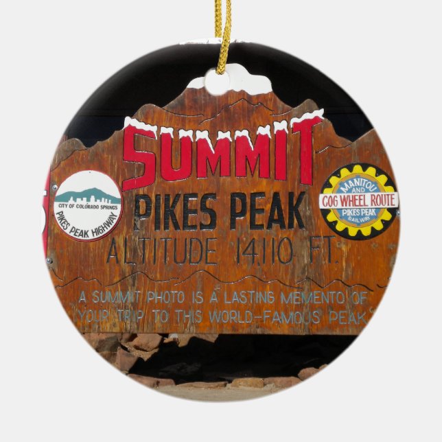 Pike's Peak Summit, Colorado Ceramic Ornament (Front)