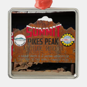 Pike's Peak Summit, Colorado Metal Tree Decoration