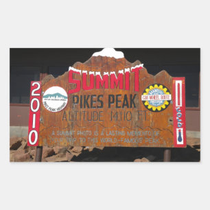 Pike's Peak Summit, Colorado Rectangular Sticker