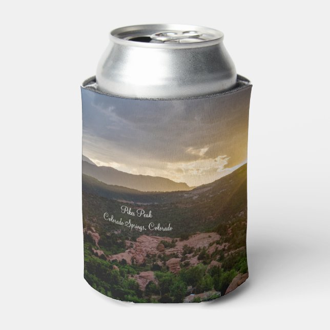 Pikes Peak Sunset Haze Can Cooler (Can Front)