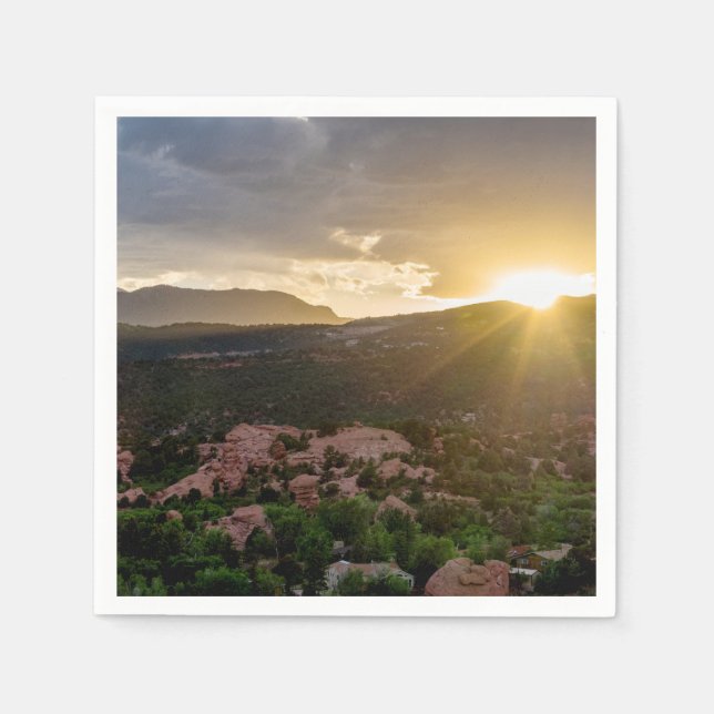 Pikes Peak Sunset Haze Paper Napkin (Front)