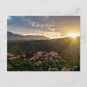 Pikes Peak Sunset Haze Thinking Of You Postcard