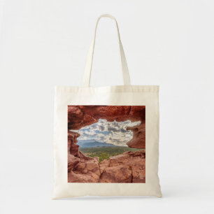 Pikes Peak Through A Rock Hole Tote Bag