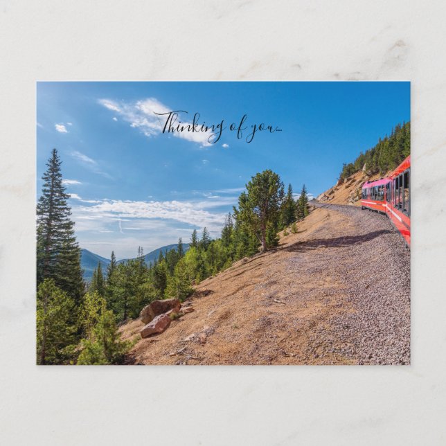 Pikes Peak Train Ride Thinking Of You Postcard (Front)