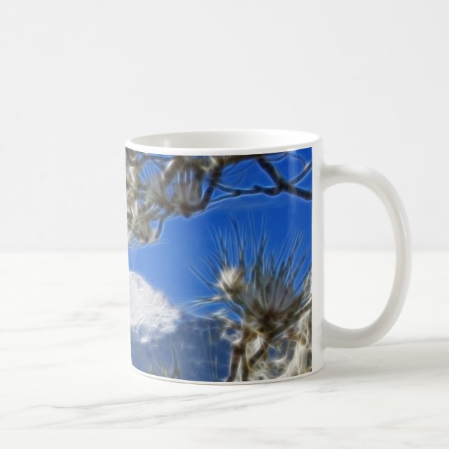 Pikes Peak Winter Snow Covered Fractal Art Coffee Mug (Right)