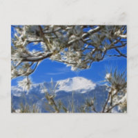 Pikes Peak Winter Snow Covered Fractal Art