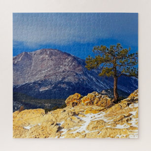 Pikes Peak with Tree in Foreground Jigsaw Puzzle