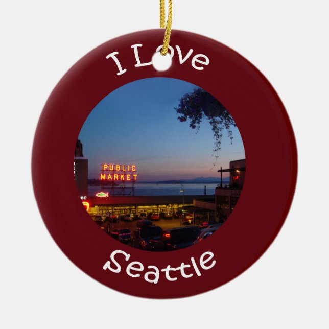 Pikes Place Market Ceramic Ornament (Front)