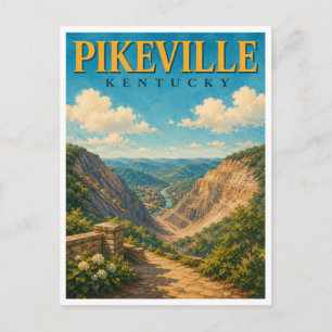 Pikeville Kentucky Cut-Through GeoSaga Postcard