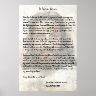 Pilate Letter to Caesar Describing Jesus Christ Poster