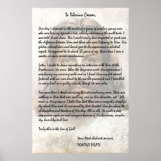 Pilate Letter to Caesar Describing Jesus Christ Poster