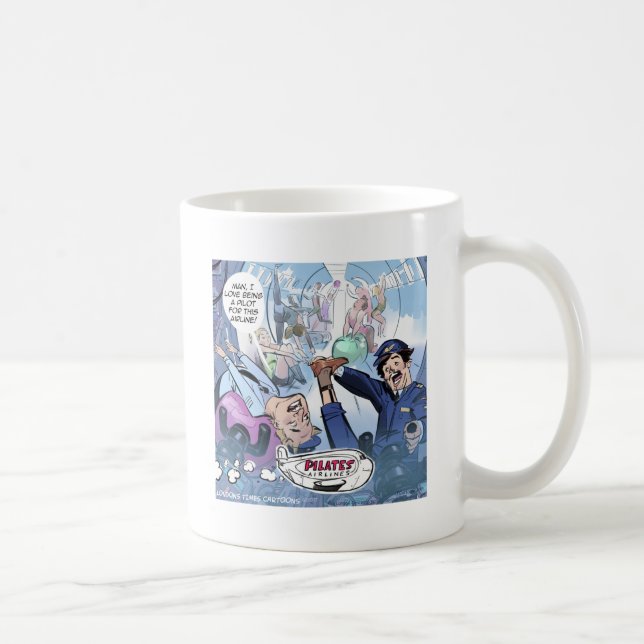 Pilates Airlines Rick London Funny Gifts Coffee Mug (Right)