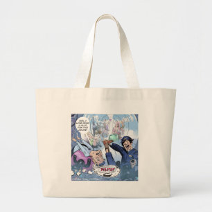 Pilates Airlines Rick London Funny Gifts Large Tote Bag