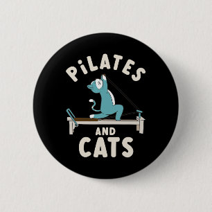 Pilates And Cats Yoga Pose Relaxation 6 Cm Round Badge