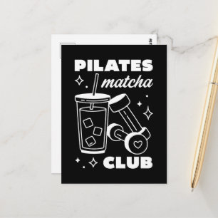 Pilates and matcha latte lovers club class postcard