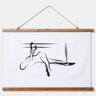 Pilates Big Twist Pose - Cadillac Hanging Tapestry