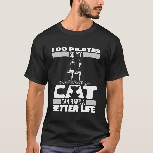 Pilates Cat funny T-Shirt (Front)
