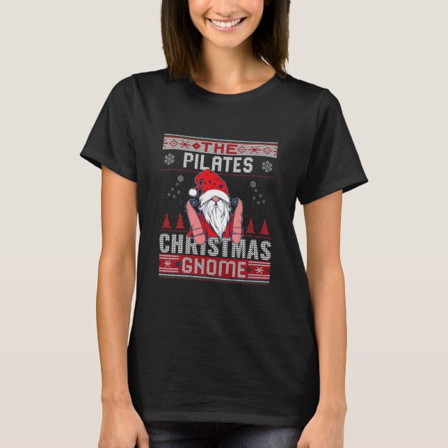 Pilates Christmas Gnome Matching T-Shirt (Front)