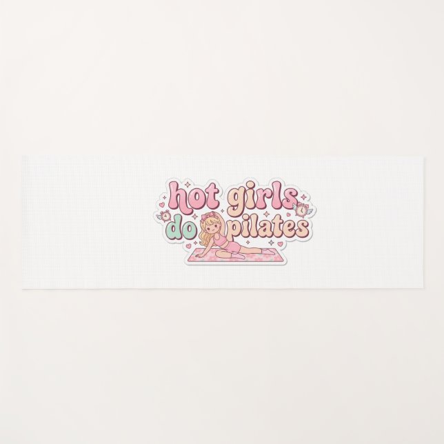 Pilates Coquette Fitness Aesthetic Workout Mat (Front (Horizontal))