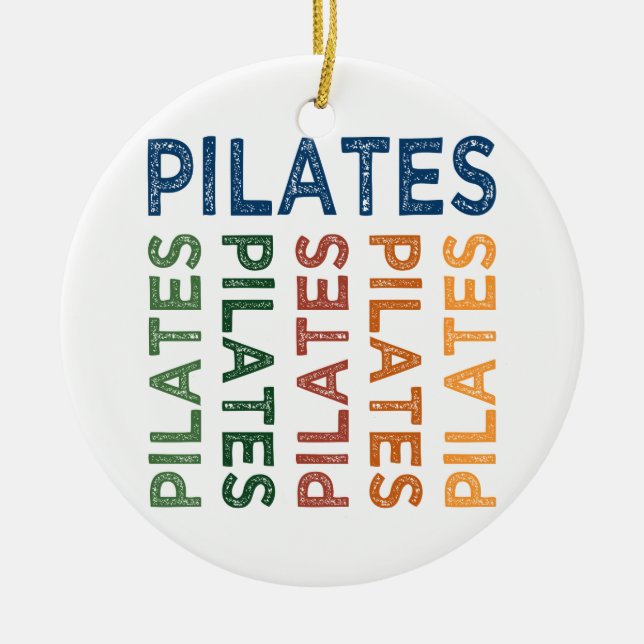 Pilates Cute Colourful Ceramic Tree Decoration (Front)