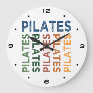 Pilates Cute Colourful Large Clock