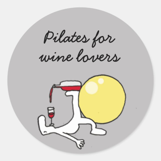Pilates for wine lovers stickers (Front)