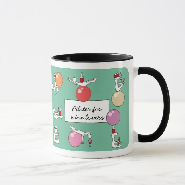Pilates for Winelovers Mug, green Mug (Right)